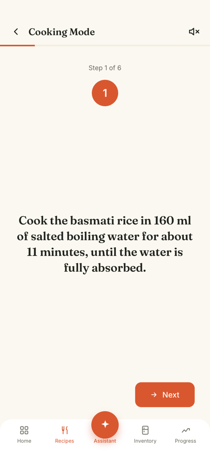 A recipe built from the fridge, one step at a time
